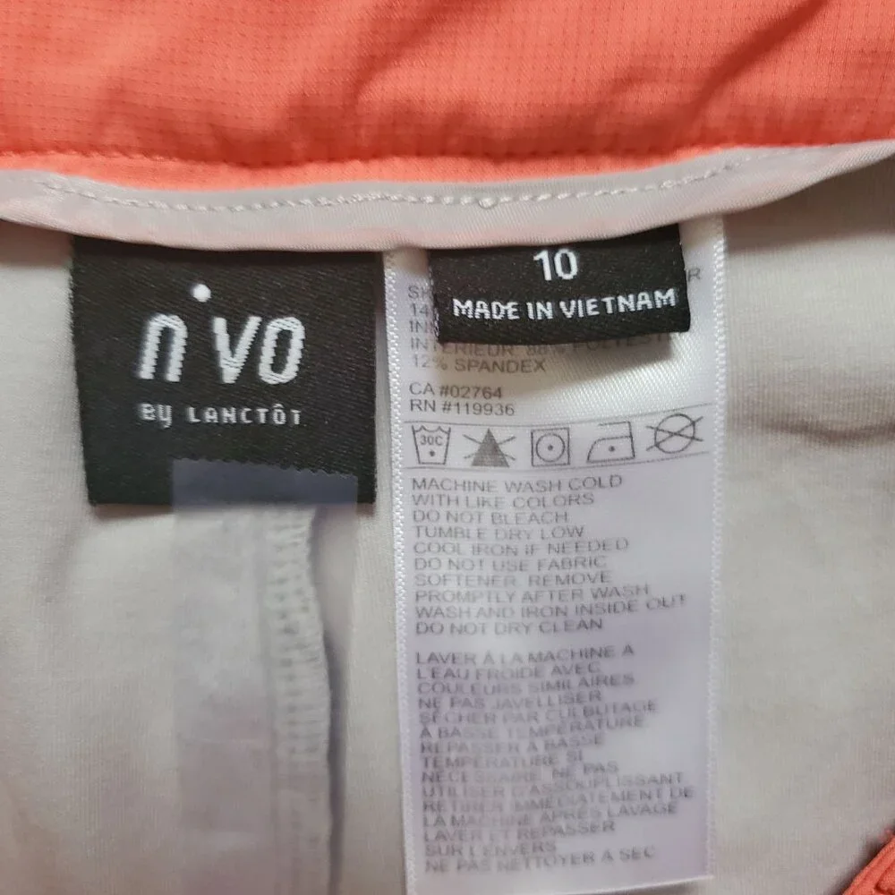 N'VO By Lanctot Women's Red Orange With Inner Shorts Golf Skort Size 10 - Picture 10 of 11